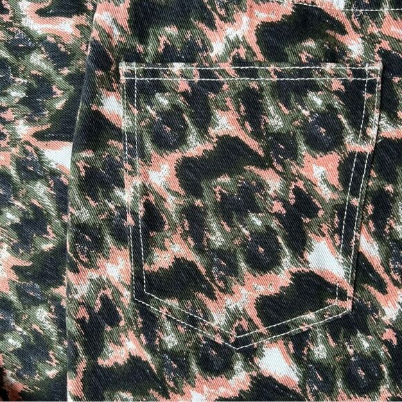 NWT Rachel Comey Women’s Size 2 Animal Print High Rise Denim Olive Pink Jeans - Picture 14 of 14